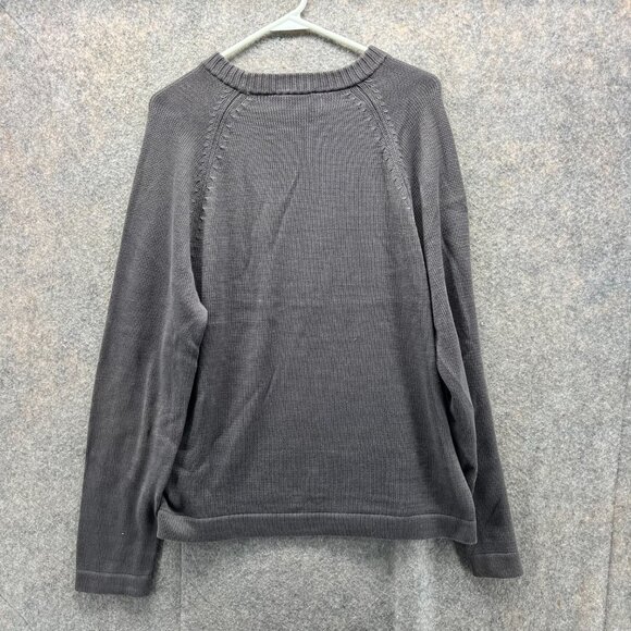 J Crew Sweater Men Medium Gray Pullover Crewneck Casual Fleece Cotton Knitted - Picture 2 of 11